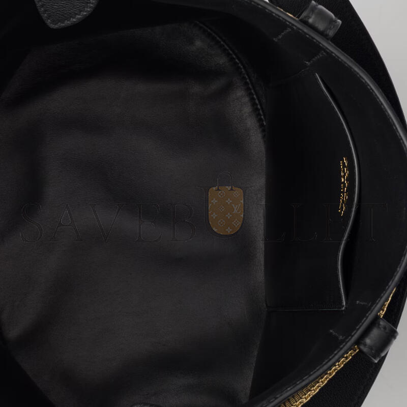 PRADA BUCKLE LEATHER BUCKET BAG WITH JEWELED BELT 1BE085 (29*16.5*18cm)